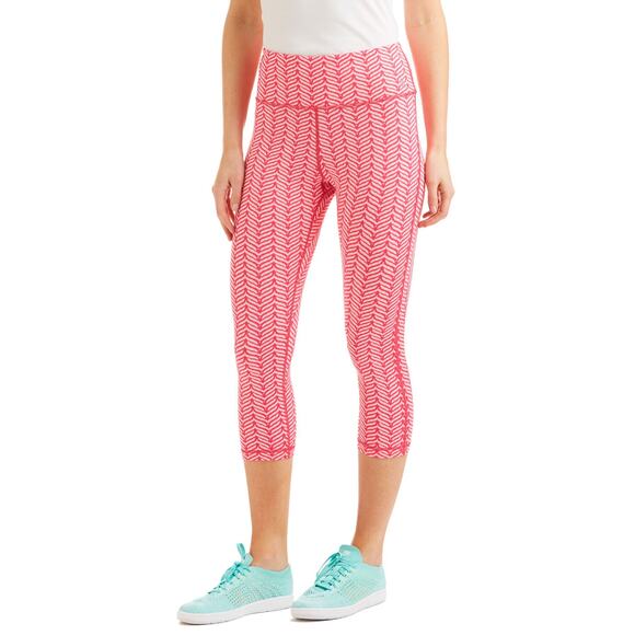 Vineyard Vines Women's Pink Island Whale Tail Performance Crop Leggings Medium - Picture 1 of 11